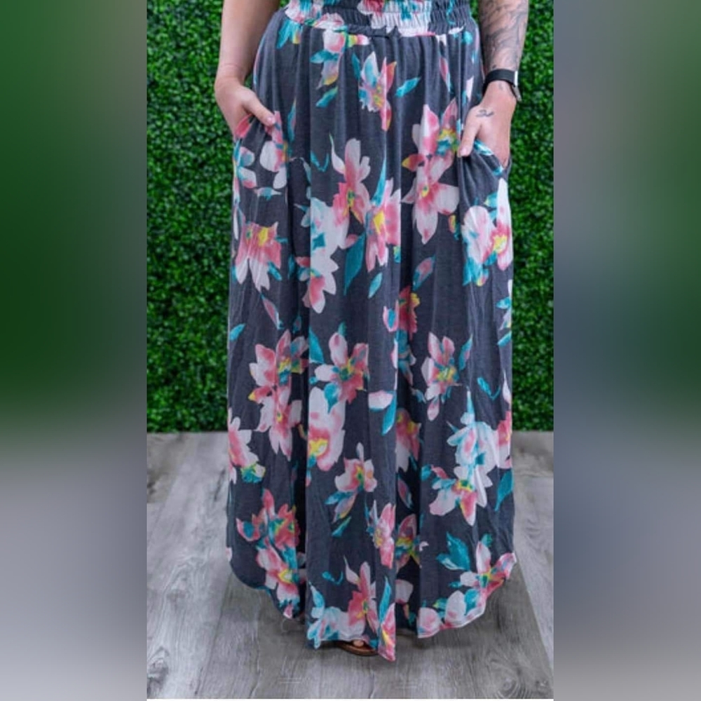 Floral Addie Maxi Skirt with pockets (M)